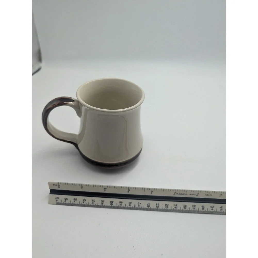 Vintage Nancy Personalized Stoneware Coffee Mug Cream Brown Glazed Ceramic Cup